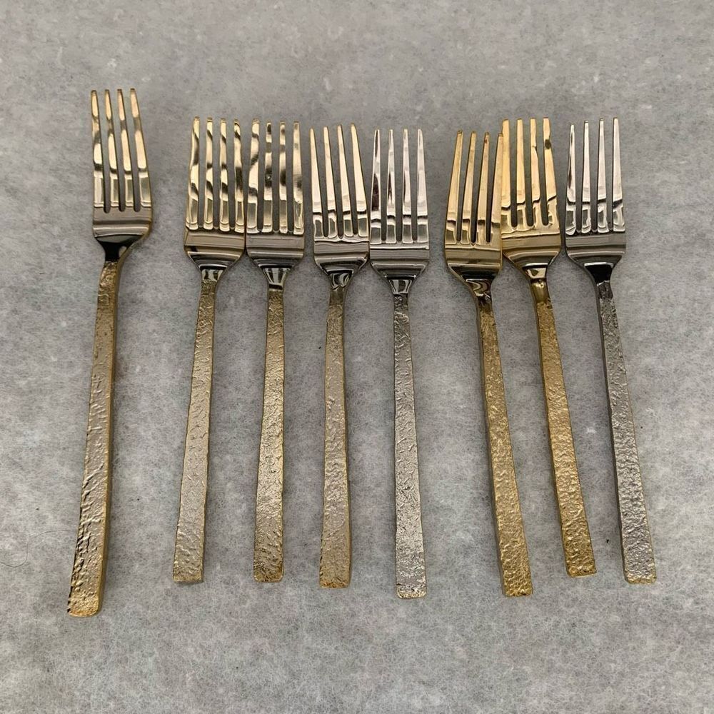8 Pier 1 Imports Gold Tone Forks-Gold Tone Wearing Off
